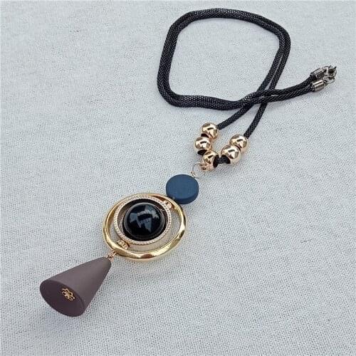 2018 New Vintage Long Necklace irregular geometric silicone funnel design women sweater necklace femme kolye