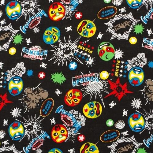 1 yard Cotton Fabric for sewing pathwork, dress, cloth, bedding - Skull,the soung springs out (width=138cm)