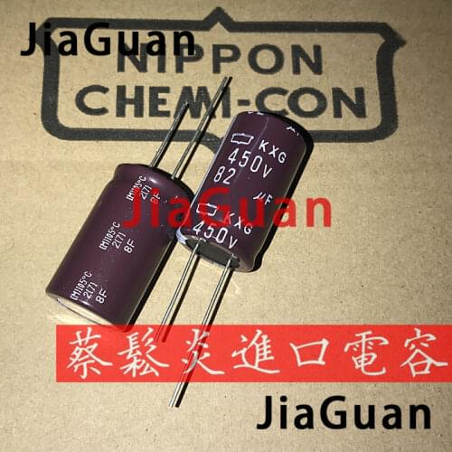 10pcs NEW NIPPON KXG 450V82UF 18x31.5MM NCC 82uf/450v electrolytic Capacitor 82UF 450V CHEMI-CON kxg 450v 82uf