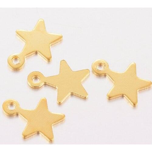 100pcs 304 Stainless Steel Golden Star/Starfish Charms Pendants for jewelry making DIY Bracelet Necklace Decor Accessories