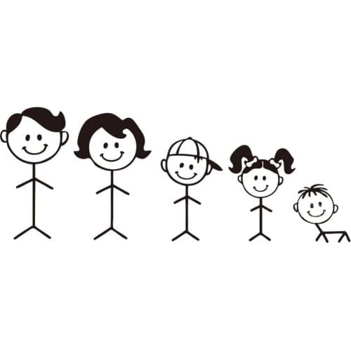 10x26cm Cartoon Family Car Body Stickers Window Door Decal Top Quality Waterproof ZP132