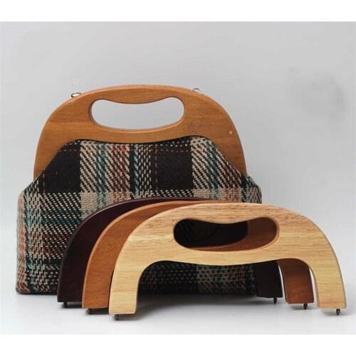 25cm High Quality Hand Solid Wood Golden Bag Parts Clutch Frame Arc Diy Vintage Bag Parts & Accessories