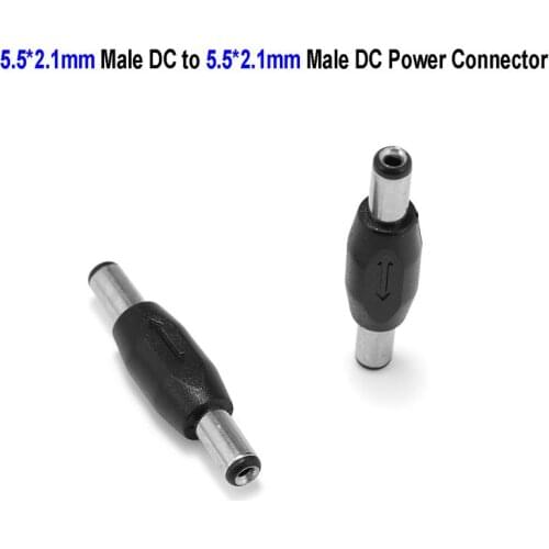 5.5mmx2.1mm Male To Male DC Connector Jack Panel Plug Adapter Male DC Power Connector For Power Supply Adapter