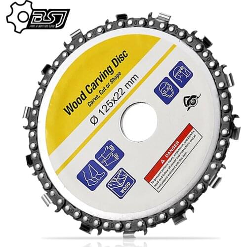 5 Inch Chain Grinder Chain Saws Disc Woodworking Chain Plate Tool 5 Inch Multi-Functional Wood Carving Disc Angle Grinding Tool