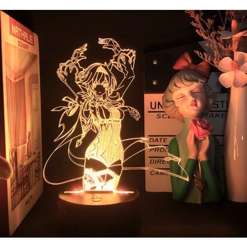 LED Night Light Anime Figure Manga Desktop Lamp For Bedroom Graphic Illusion Fairy Festival Party Game Decor Indie Kids Gifts