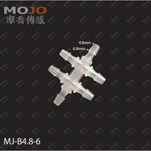 Free shipping!(10pcs/Lots) MJ-B4.8-6 hose connectors 5mm six way pipe joint PP Plastic multiple pass pipe connectors