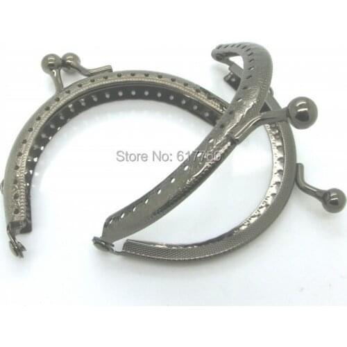 Free Shipping-3PC Gunmetal Purse Bag Metal Arch Frame Kiss Clasp Lock 8.9x5.2cm(Can Open Size:11.2x8.9cm) D0113