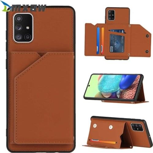 Pure skin feel Leather Wallet For Samsung Galaxy A71 A51 A70 A70s A50 A50S A30S A30 A20 Case Credit Bank Card Holder Back Cover