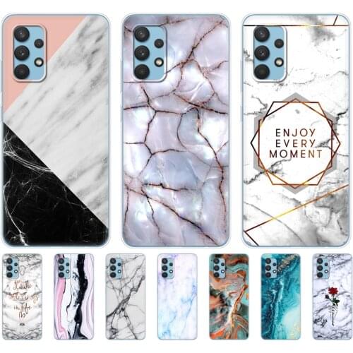 Case For Samsung Galaxy A32 A42 A52 A72 4G 5G S21 plus Note 20 ultra phone back Cover coque bumper marble