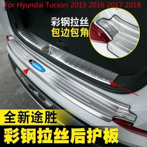 For Hyundai Tucson 2015 2016 2017 2018 High quality stainless steel rear windowsill panel,Rear bumper Protector Sill