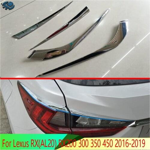 For Lexus RX(AL20) RX200 300 350 450 2016-2020 Car Accessories ABS Chrome Trim Tail Light Rear Back Frame Lamp Cover molding