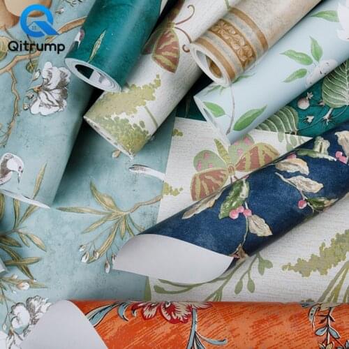 European Classical Non Woven Wallpaper Self Adhesive Wallcovering Luxury Retro Floral Wall Sticker for Living Room TV Background