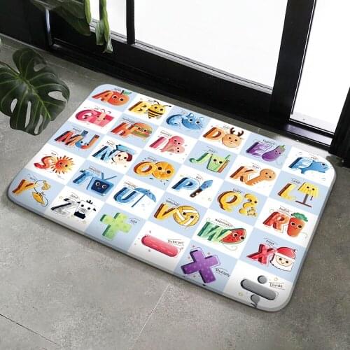 Flannel Carpet English Letter Group Words Learning Game Carpet Childrens Play Mats Home Carpet Non-Slip New Decoration Mat