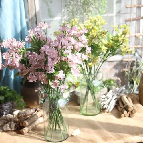 Artificial Orchid Flowers Single branch High Quality Silk Oncidium Hybridum Dancing-Doll Orchid for Home Wedding Garden Decor