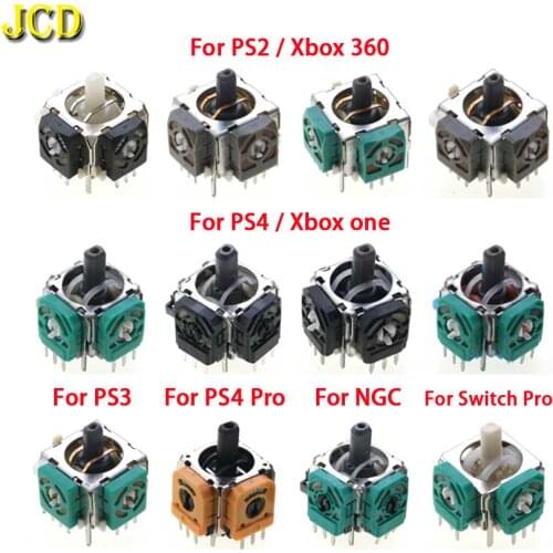 JCD 2PCS For Xbox one 360 3D Analog Joystick Grip Stick Sensor Module Potentiometer For PS5 PS2 PS3 PS4 Pro Controller Gamepad