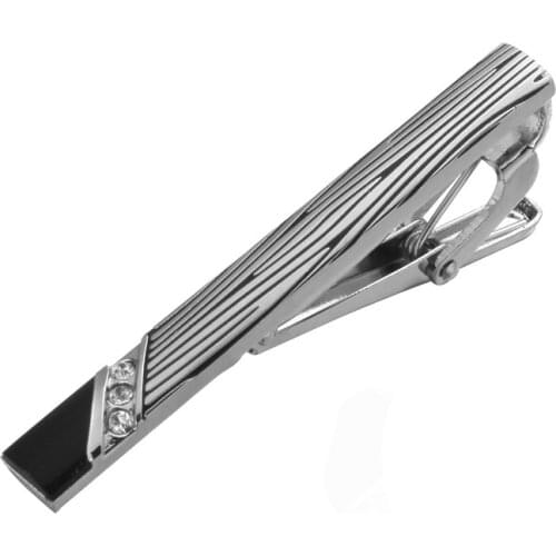 Quality brass material, leopard crystal design, mens clothing accessories, tie clip