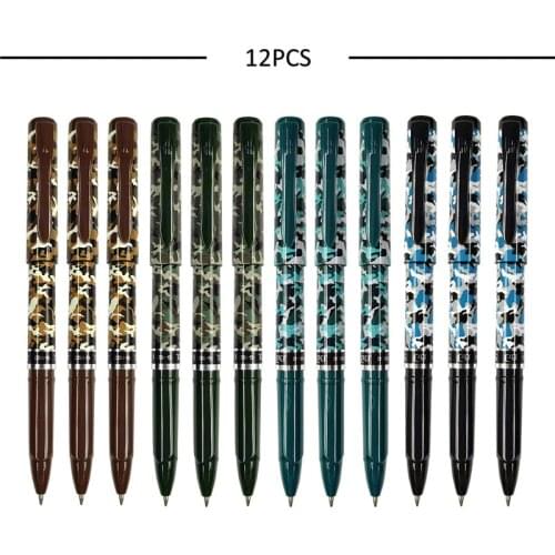 12 Pcs/Pack Stationery School Office Writing Luxury Black Roller Ball Ballpoint Pen Cute Funny Gel Pens Bullet Journal