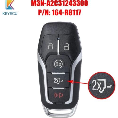 Keyecu M3N-A2C31243300 Smart Remote Key FSK 902MHz HITAG PRO 49 Chip for Ford SUV F150 F250 2015 2016 2017 P/N: 16-R8117