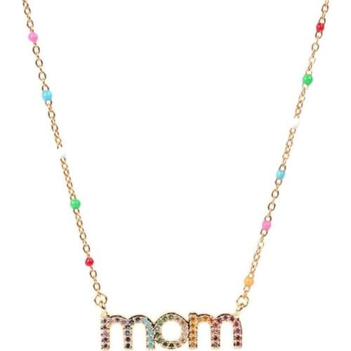 ANIWON Stainless Steel Colorful Crystal Necklaces For Women Girls Trendy Charm Pendant Necklace Jewelry