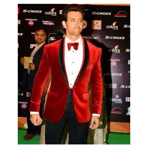 TPSAADE Simple Fashion Tuxedos Groom Lapel Notch Mens Suit Velvet Groomsmen Best Man Wedding Party Suits (Jacket+Pants+Bow)