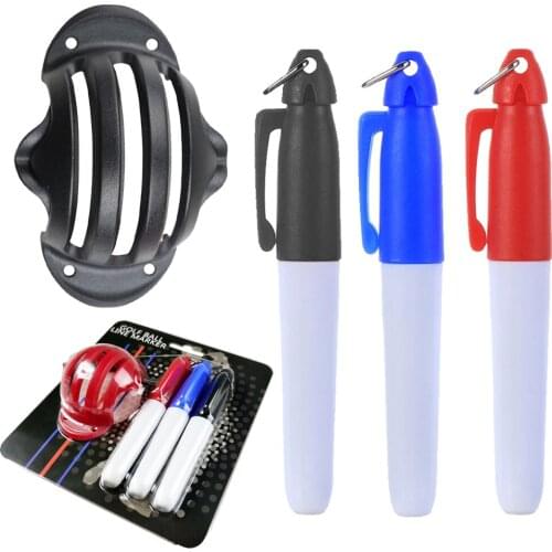 Golf Ball Line Marker Chrome Stencil +3 Pen Golf Ball Line Marker Putting Positioning Aids Outdoor Tool Golf boxed gifts