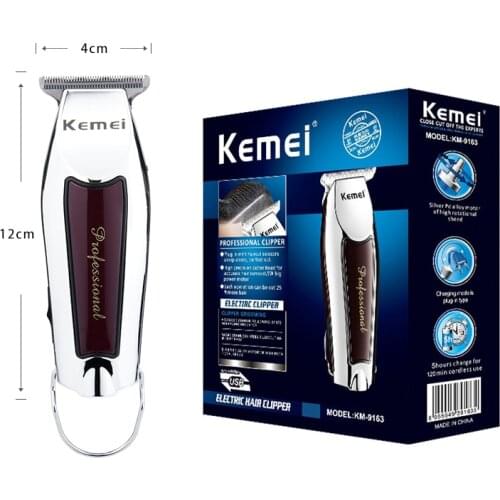 Kemei KM-9163 Hair Trimmer Cordless Hair Cutter Rechargable Powerful Motor Barber Hair Clipper Men Cut Barber Cutting Machine