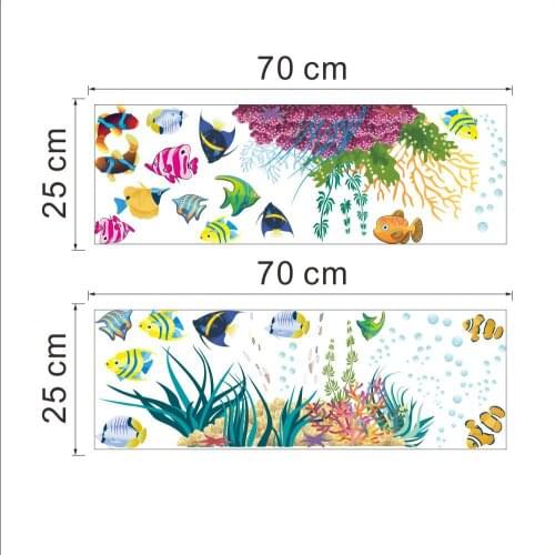Cute Cartoon Fish Wall Stickers Bathroom Baby Room Nursery Kids Decor Decals