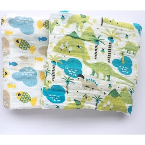 Muslin Cotton Baby Swaddles Print Muslin Baby Blankets Bedding Infant Swaddle Towel For Newborns Swaddle Blanket