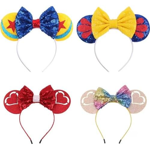 New Cute Mouse Ears Headband Holiday DIY Girl Hair Ornaments Donuts Christmas Sequins Bowtie Party Headband Wholesale