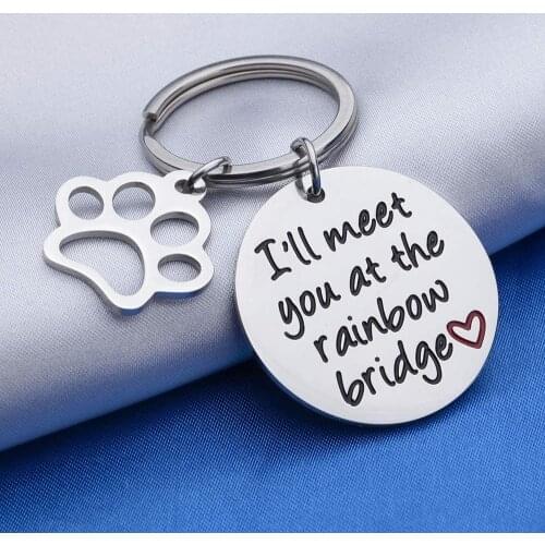 Pet Memorial Pet Loss Sympathy Gifts for Dog Lovers Mourning Pendant I ll Meet You at The Rainbow Bridge Remembrance Tags