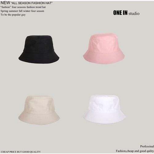 2021 New Fashion Trend Cotton Men and Women Bucket Hat Yellow Pink Red Green Multicolor Sunhat Summer Fishing Cap Wholesale
