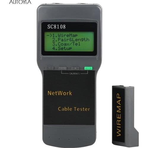 SC8108 Portable LCD Wireless Network Tester Meter&LAN Phone Cable Tester With LCD Display RJ45