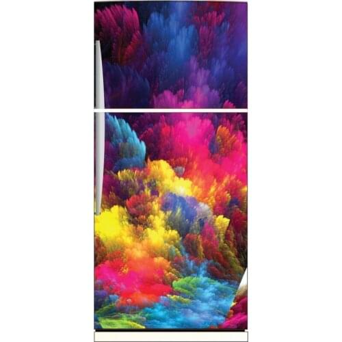 DIY Fridge Sticker Colorful Cloud Refrigerator Dishwasher Door Wrap Kitchen Wallpaper Accessories Modern 3d Wall Stickers