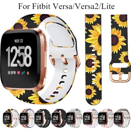 Printing Silicone Strap For Fitbit Versa 2/Versa Lite/Versa Smart Watch Band Sport Bracelet Fit Bit Wristband Correa Accessories