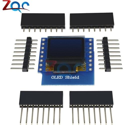 SSD1306 OLED Shield for WeMos D1 mini 0.66" Two Button IIC I2C IOT 0.66" inch 64X48 For Arduino Compatible Module 3.3V