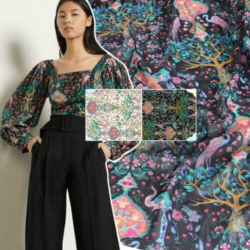 Custom Stretch Satin Polyester Fabric 145 Cm Width Printed Shirt Dress Clothing Handmade Diy Chiffon Fabric Alibaba Express