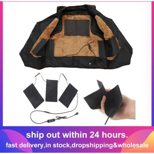 USB Electric Heated Jacket Heating Pad Outdoor Themal Warm Winter Heating Vest Pads for DIY Heated Clothing 1 Set