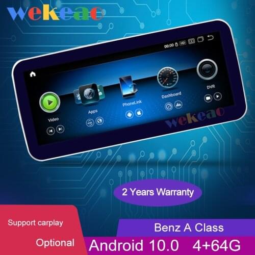 Wekeao 10.25" 1Din Android 10.0 Car Dvd Multimedia Player For Mercedes benz A Class W176 GLA CLA Car Radio Auto GPS 4G 2013-2018