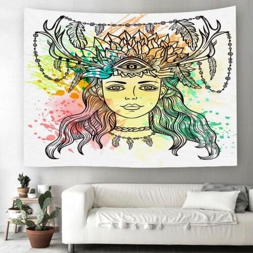 Mysterious Woman Tapestry 3D Print Beautiful Girls Wall Hanging For Living Room Wall Carpets Bohemia Home Decor Wall Tapestry