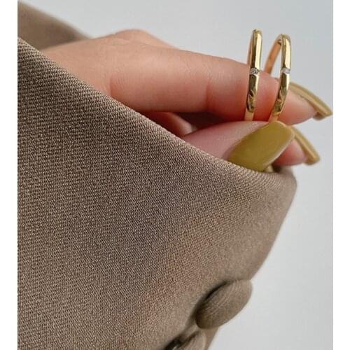 Personality Square Gold Ring Jewelry For Women Fashion Jewelry Simple Design Crystals Finger Rings Inlaid Zircon Jewellery Gift