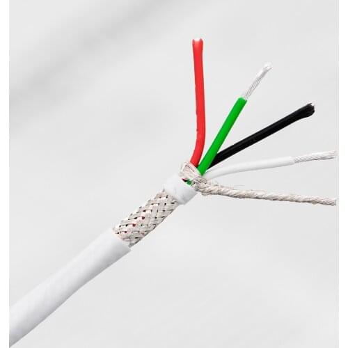 1meter PFEP material 4-core audio shielded cable, copper silver plated USB data cable, low loss, fast transmission speed