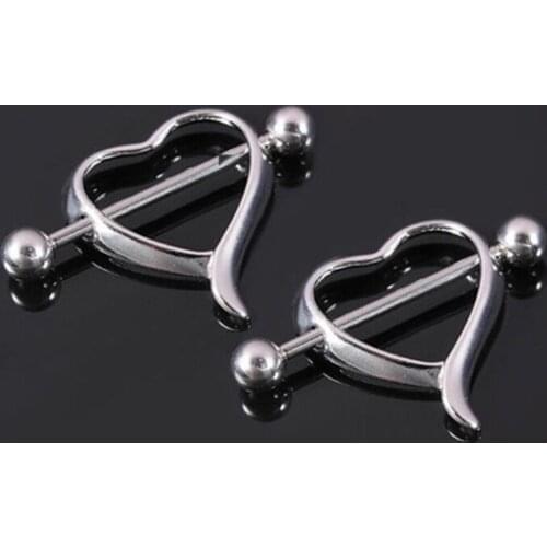 1PCS Steel Love Heart Shape Nipple Ring Adult Games For Couple