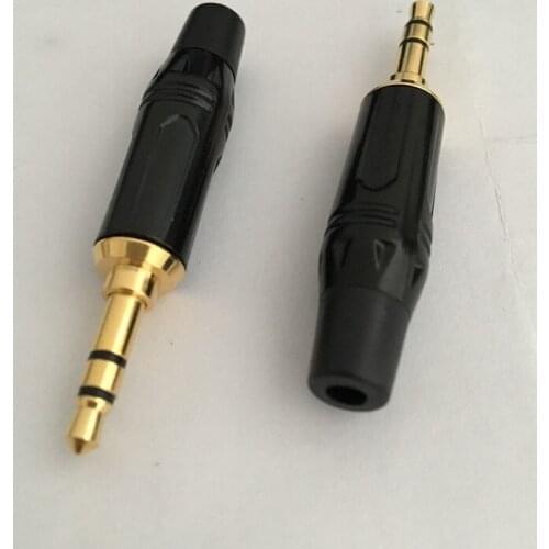 2pcs/lot Good Quality Golden Plated 3.5mm 3Pole Stereo 3.5mm Jack DIY Earphone Plug