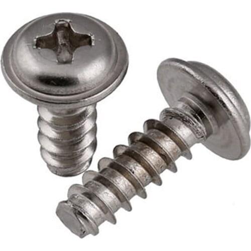 20pcs M4 304 stainless steel Round head with flat tail self-tapping screws Pan heads with pad screw 8mm-20mm Length