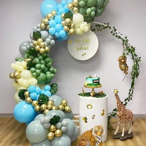 234Pcs Cream Yellow Avocado Green Color Balloon Garland Kit Arch Globos Wedding Decorations Baby Jungle Animal Party Home Decors