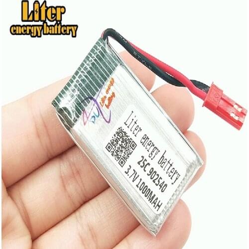 3.7V 1000mAh lipo battery for UAV quadcopter MJX X400 X300C X800 RC aircraft HJ818 HJ819 902540 JST Plug 25c