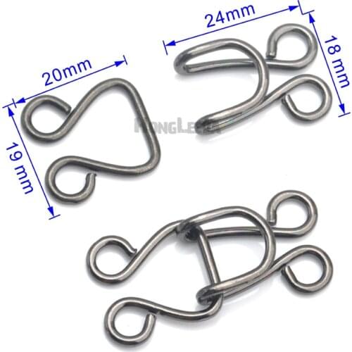 40sets/lot 14# big trousers pant dress skirts hooks metal brass hook / eye nickle, black free shipping HE-013