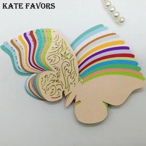 50pcs Laser Cut Butterfly Wedding Party Seating Table Cup Place Card Favor New Artificial Hot