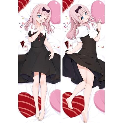 Anime Dakimakura Kaguya Sama: Love Is War Hugging Body Pillow Case Fujiwara Chika Double Size Printed Pillow Cover