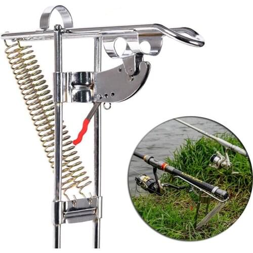 Automatic Double Spring Angle Fishing Pole Tackle Bracket Anti-Rust Steel Fishing Bracket Rod Holder Fishing Accessories 6